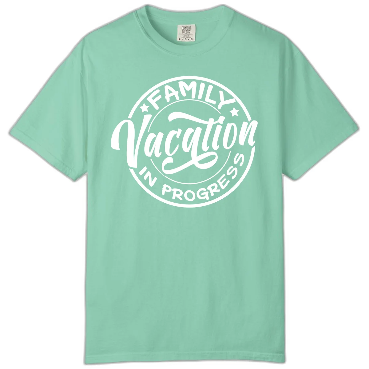 Family Vacation Badge Comfort Color in Island Reef
