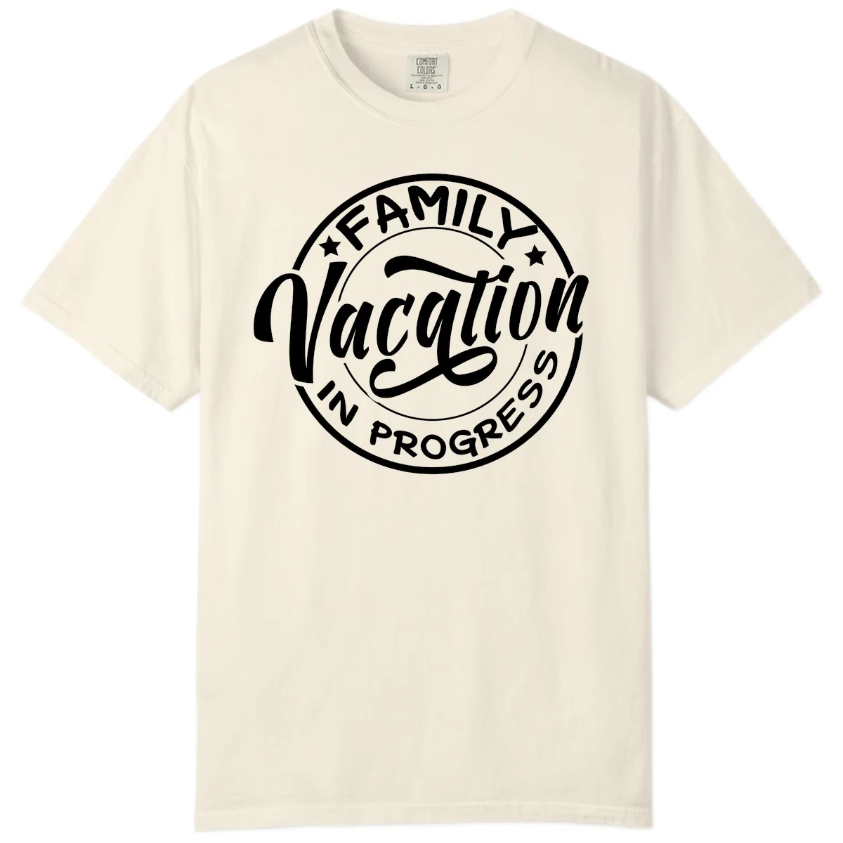 Family Vacation Badge Comfort Color in Ivory