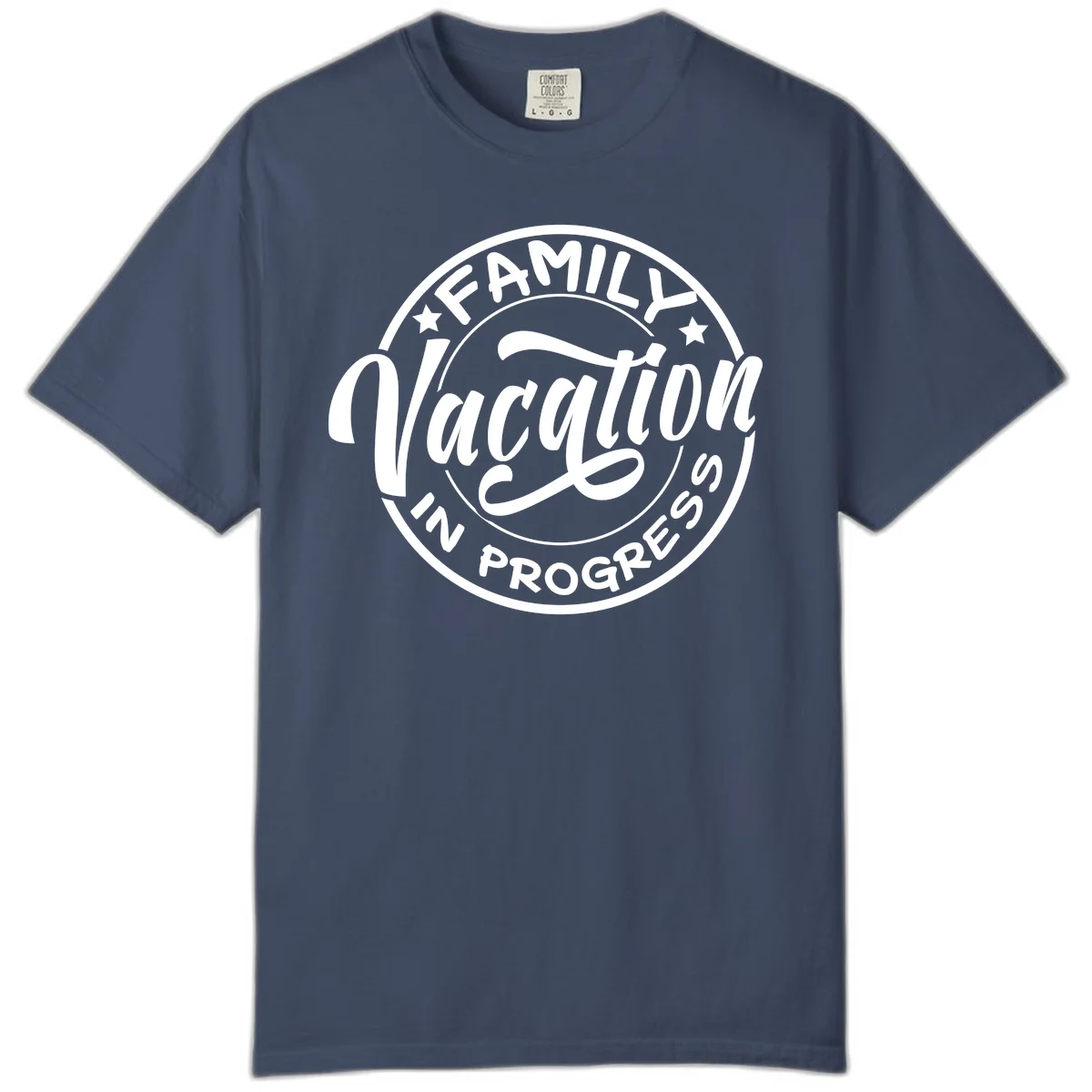 Family Vacation Badge Comfort Color in Midnight