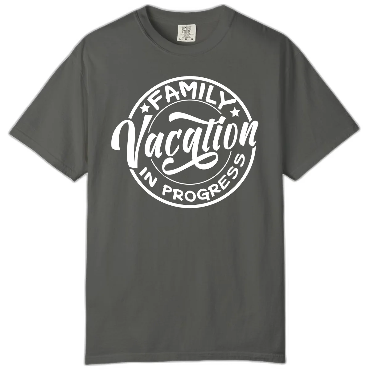 Family Vacation Badge Comfort Color in Pepper