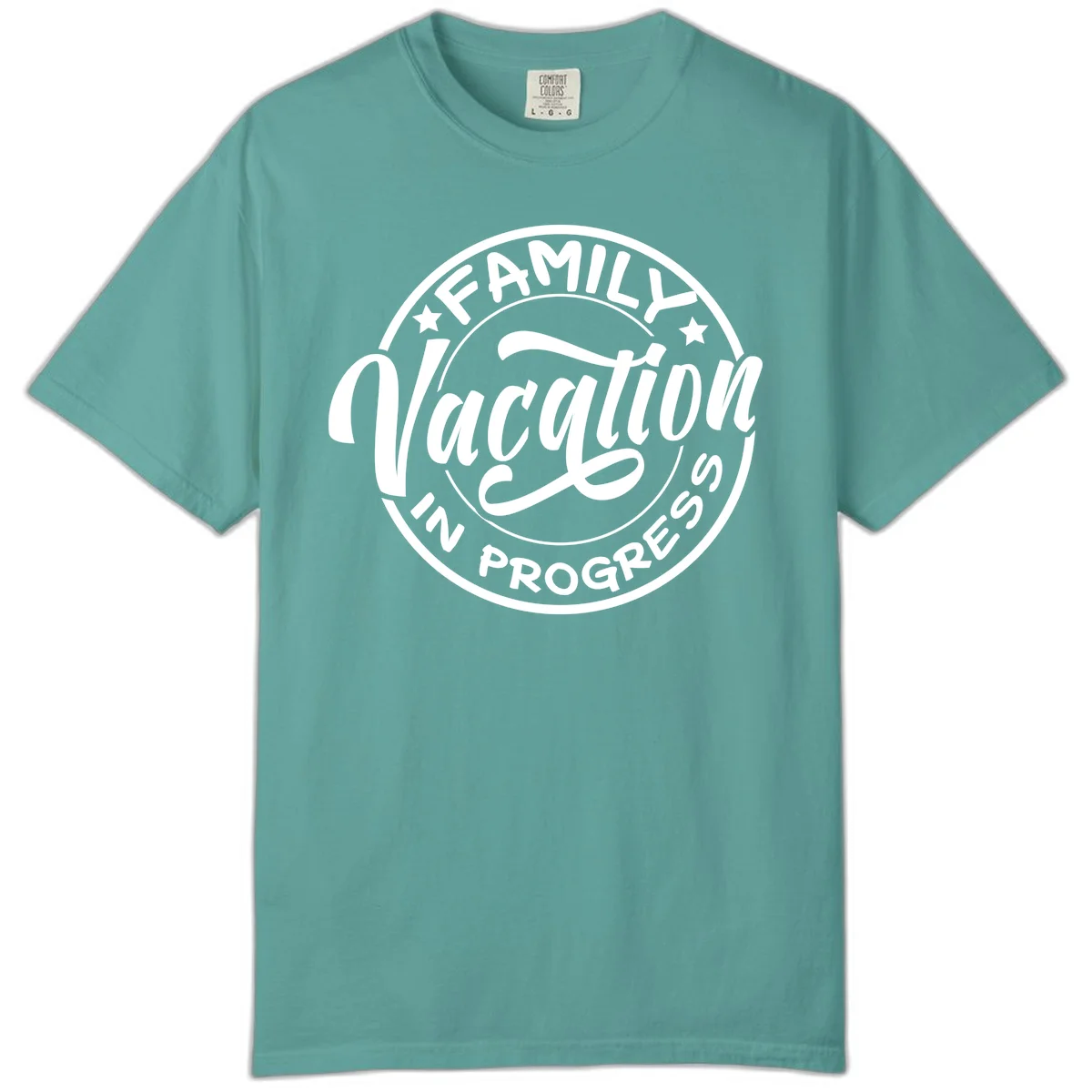 Family Vacation Badge Comfort Color in Seafoam