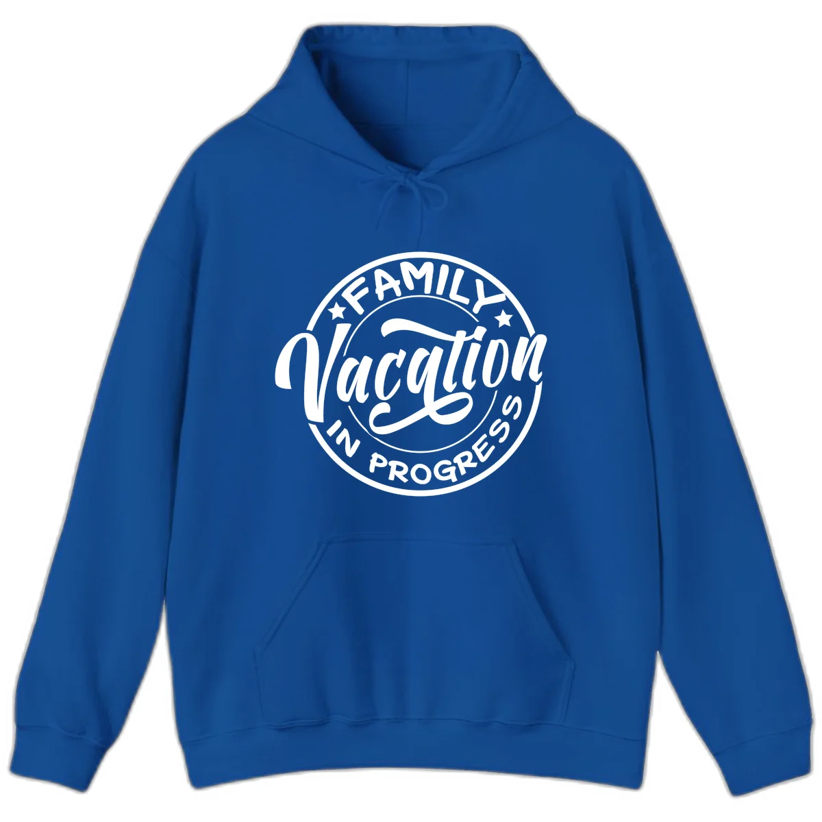 Family Vacation Badge Hoodie in Royal