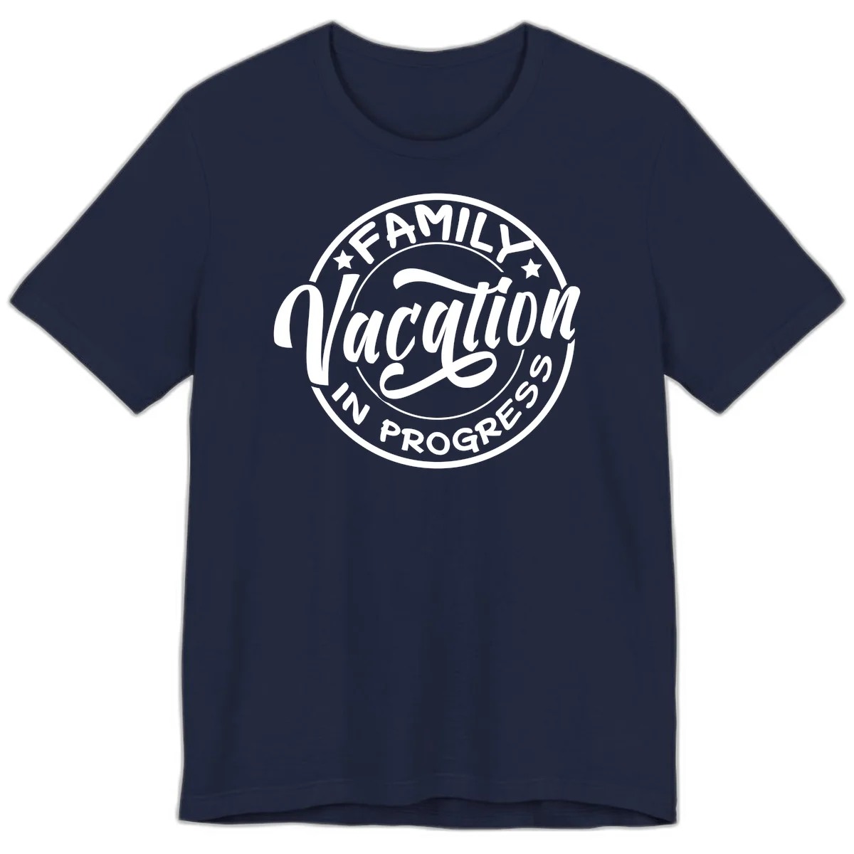 Family Vacation Badge Premium T-Shirt in Navy