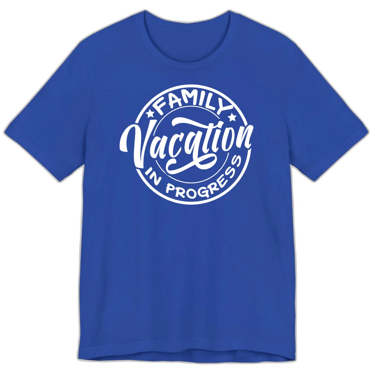 Family Vacation Badge Premium T-Shirt in True Royal