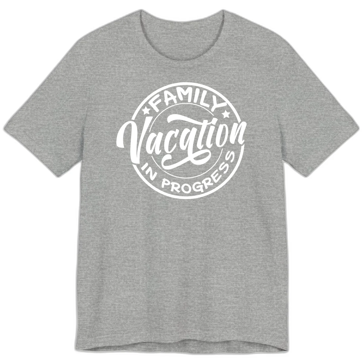 Family Vacation Badge Premium T-Shirt in Athletic Heather