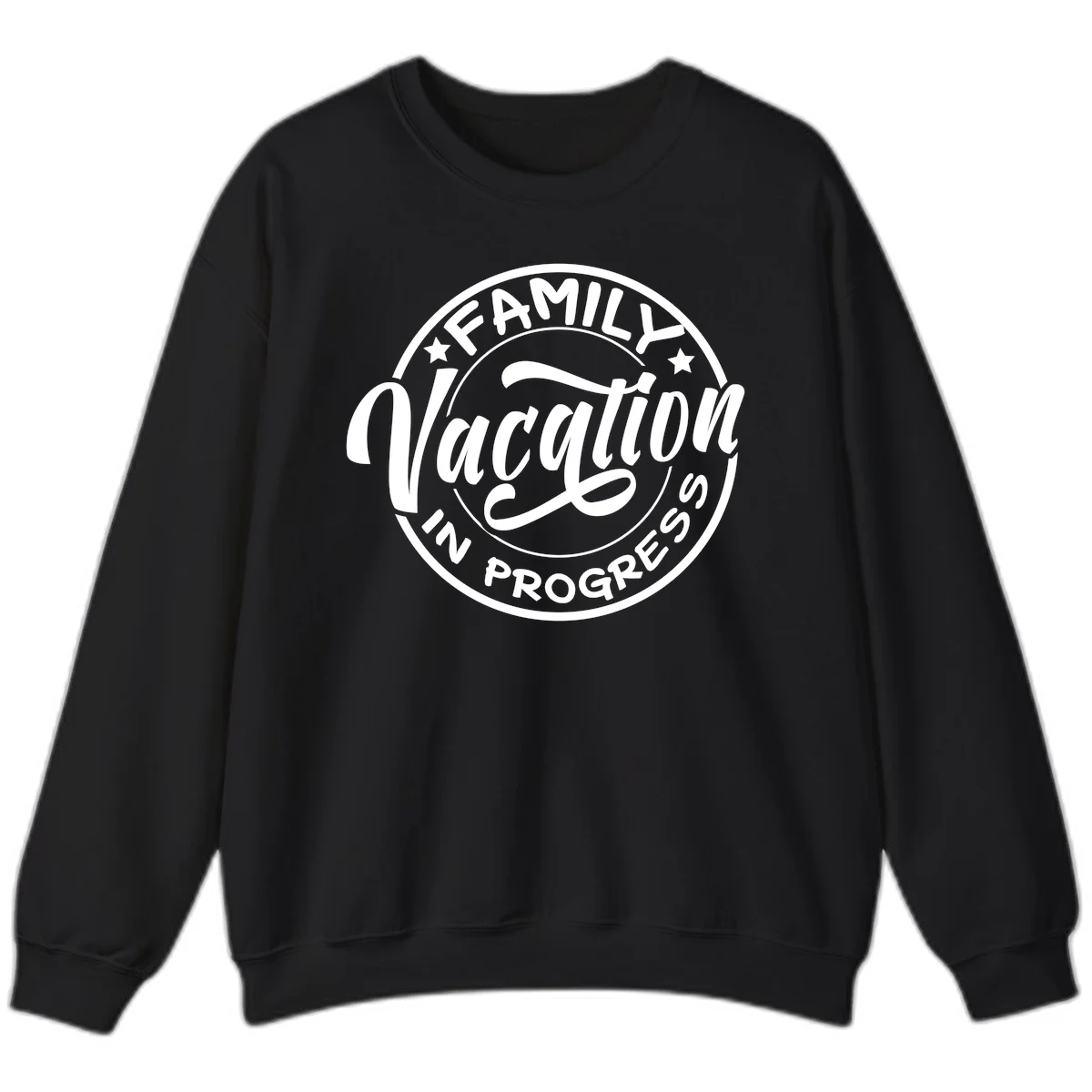 Family Vacation Badge Sweatshirt in Black