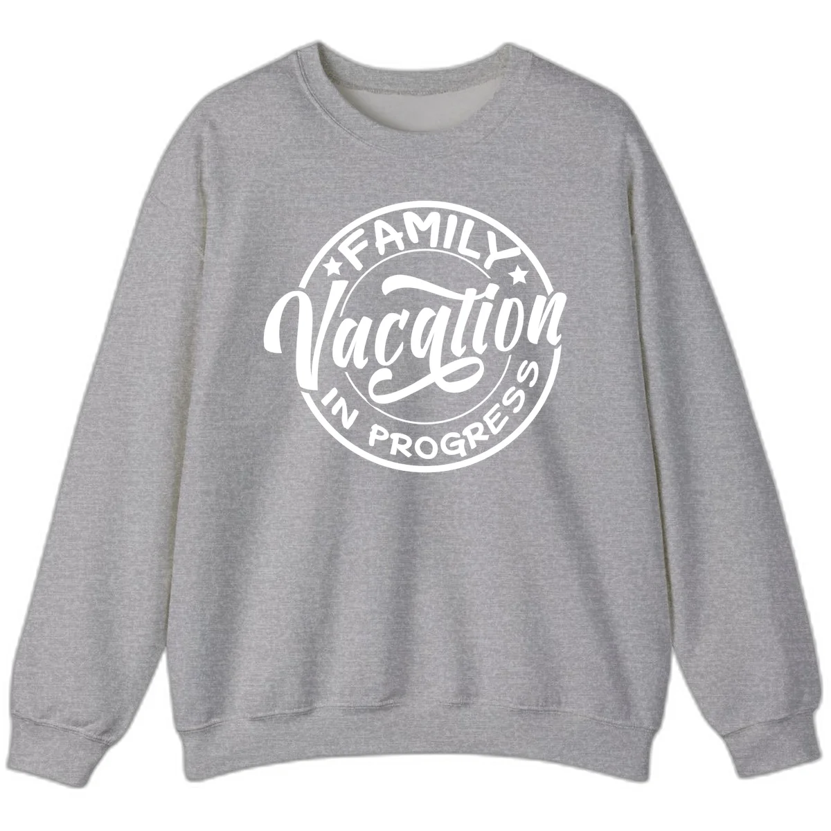 Family Vacation Badge Sweatshirt in Sport Grey