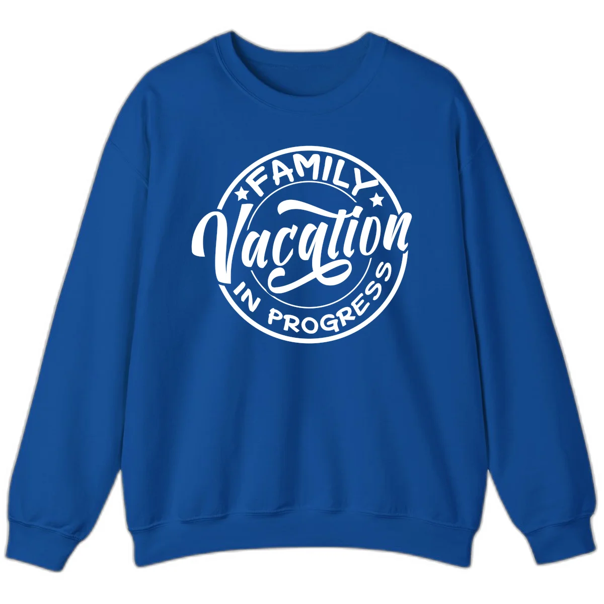 Family Vacation Badge Sweatshirt in Royal