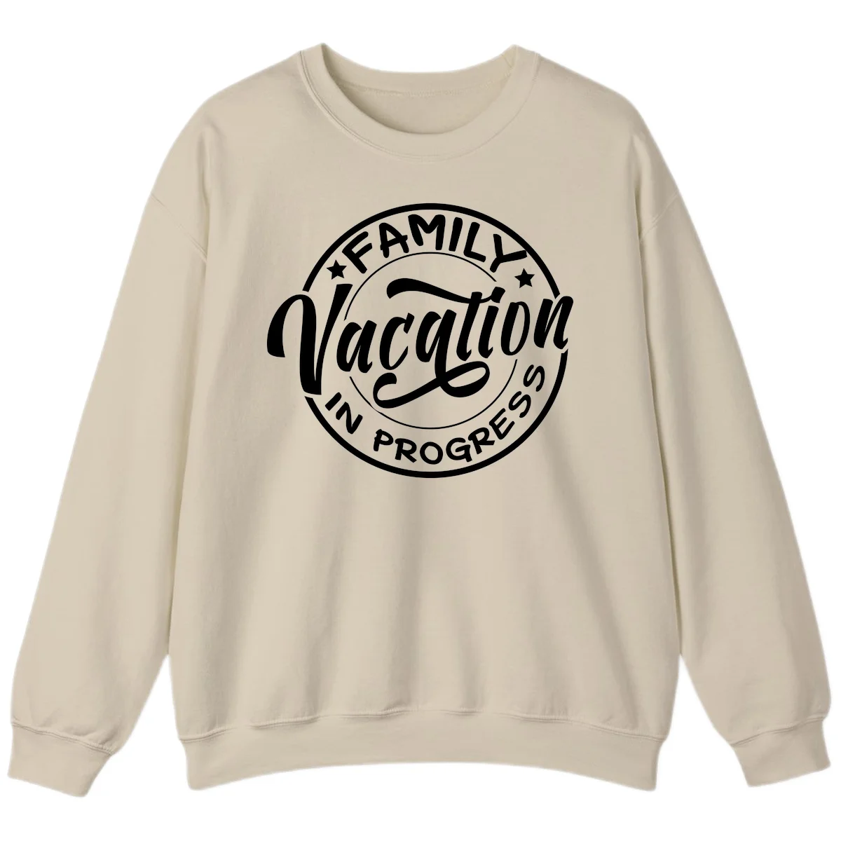 Family Vacation Badge Sweatshirt in Sand