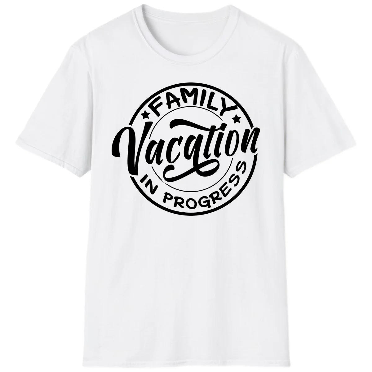 Family Vacation Badge T-Shirt in White