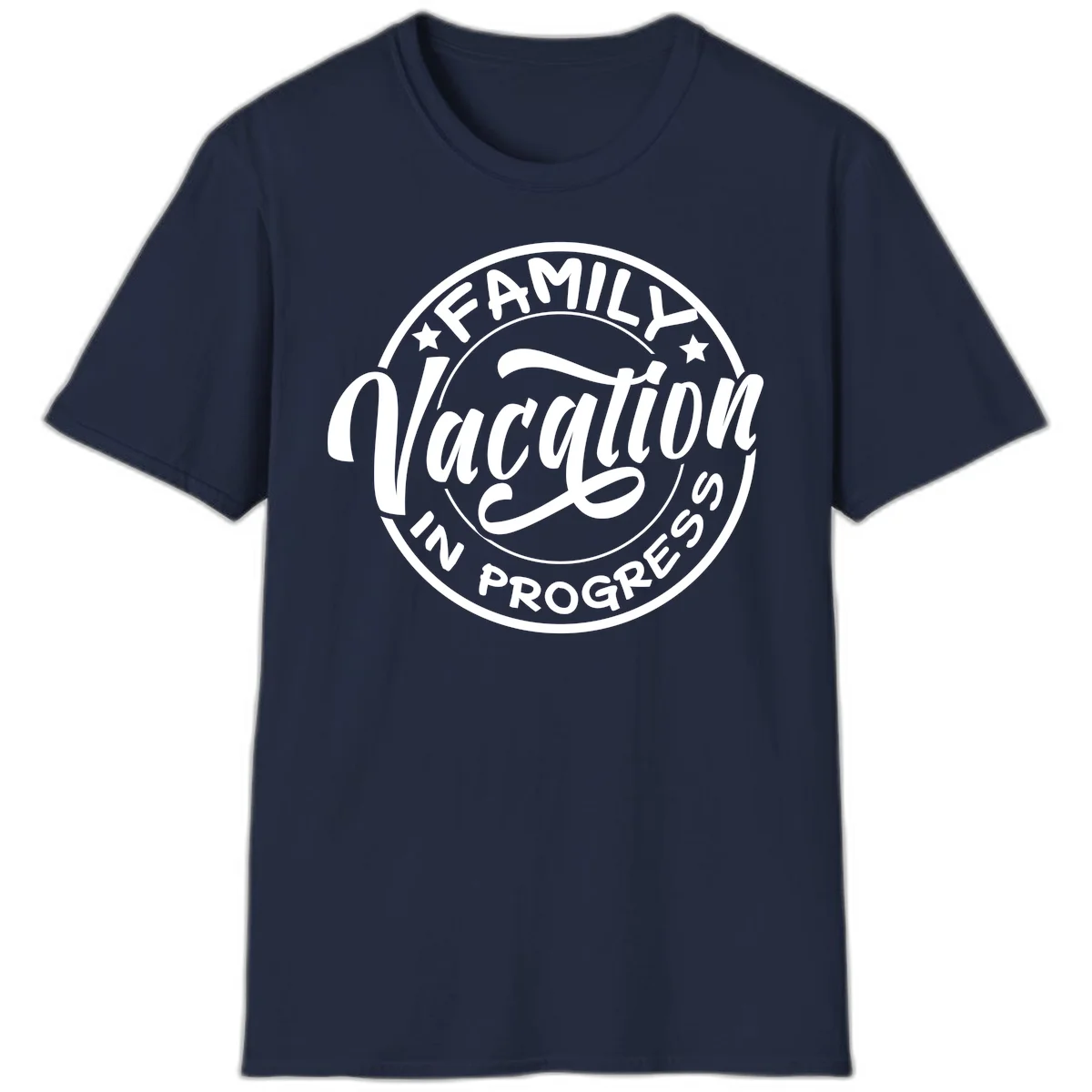 Family Vacation Badge T-Shirt in Navy