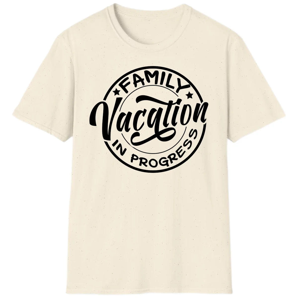 Family Vacation Badge T-Shirt in Natural