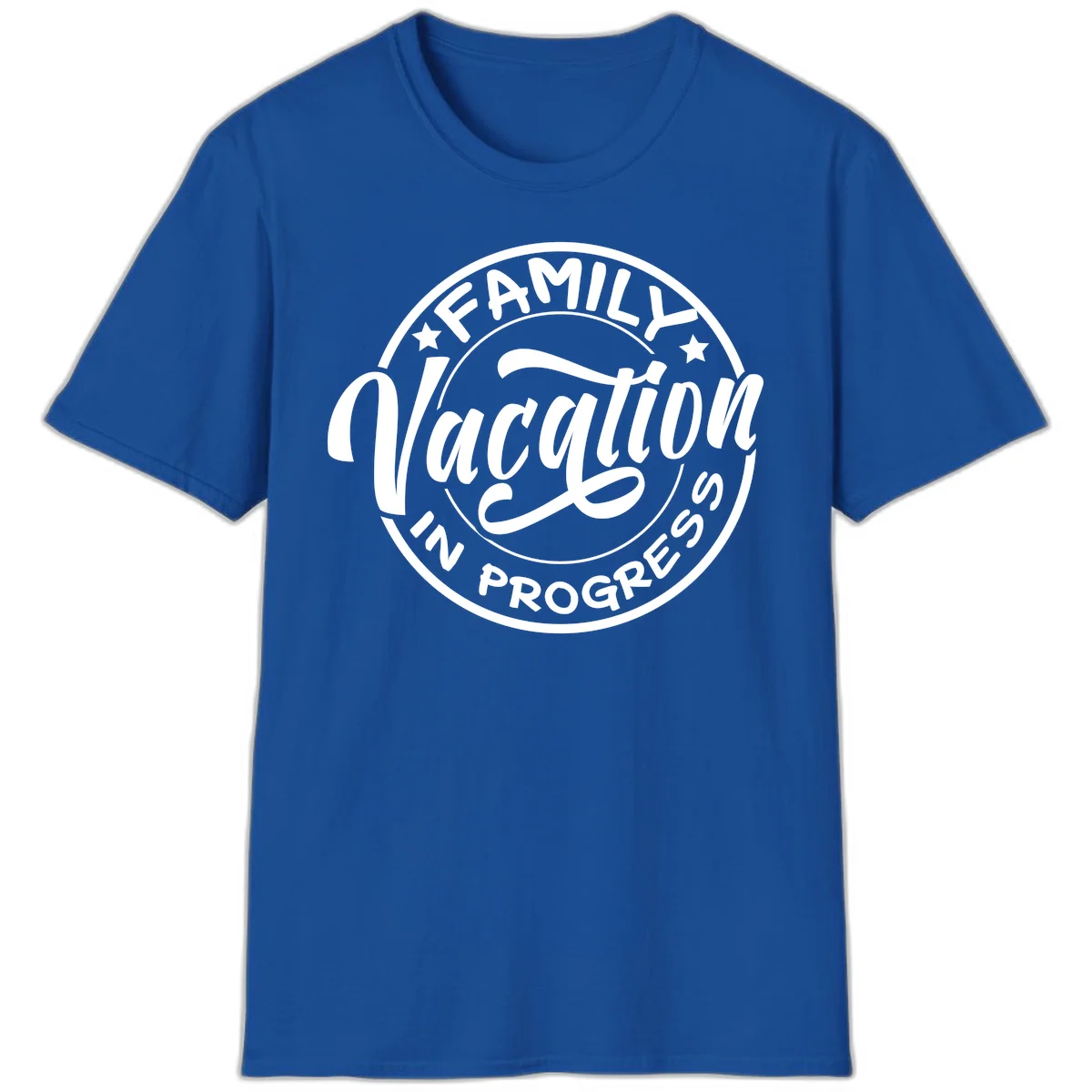 Family Vacation Badge T-Shirt in Royal
