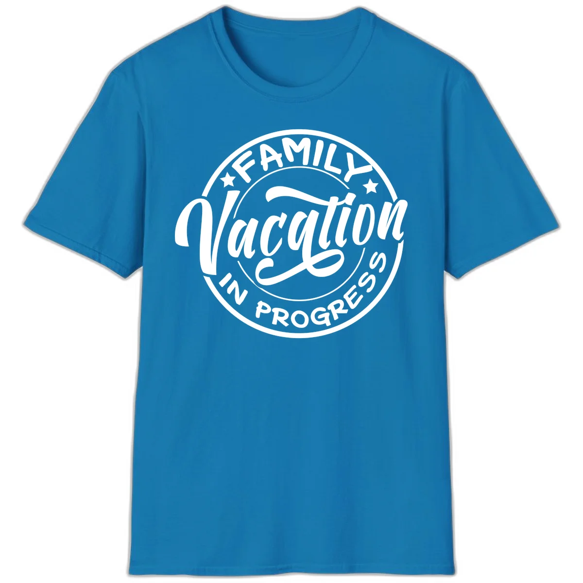 Family Vacation Badge T-Shirt in Sapphire