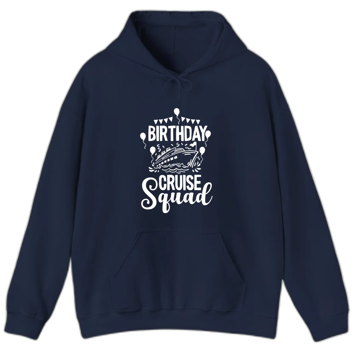 Birthday Cruise Squad Hoodie in Navy