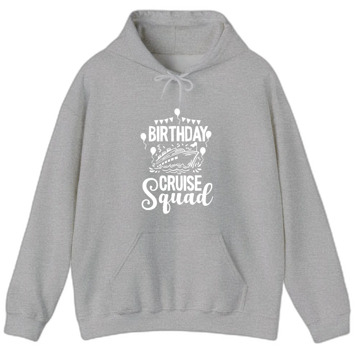 Birthday Cruise Squad Hoodie in Sport Grey
