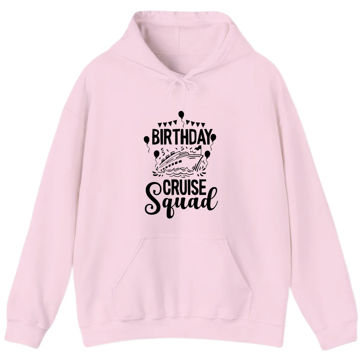 Birthday Cruise Squad Hoodie in Light Pink