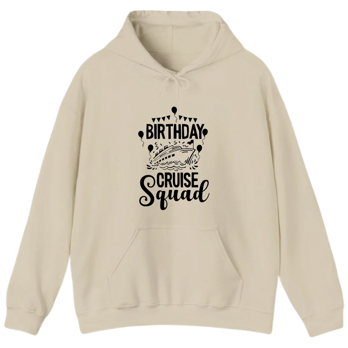 Birthday Cruise Squad Hoodie in Sand