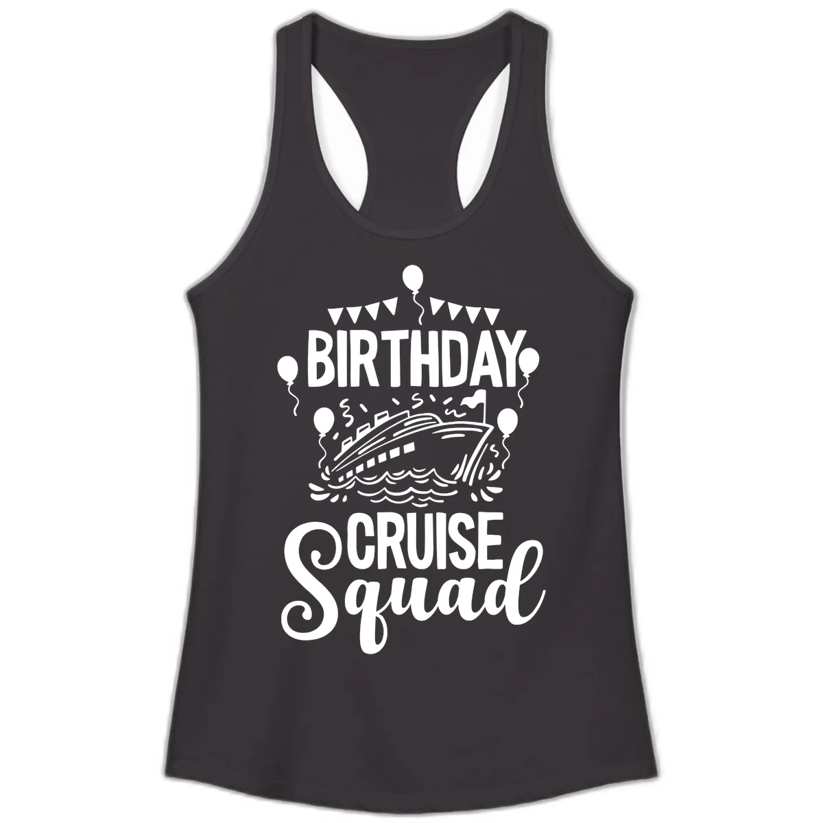 Birthday Cruise Squad Ladies Tank Top in Black