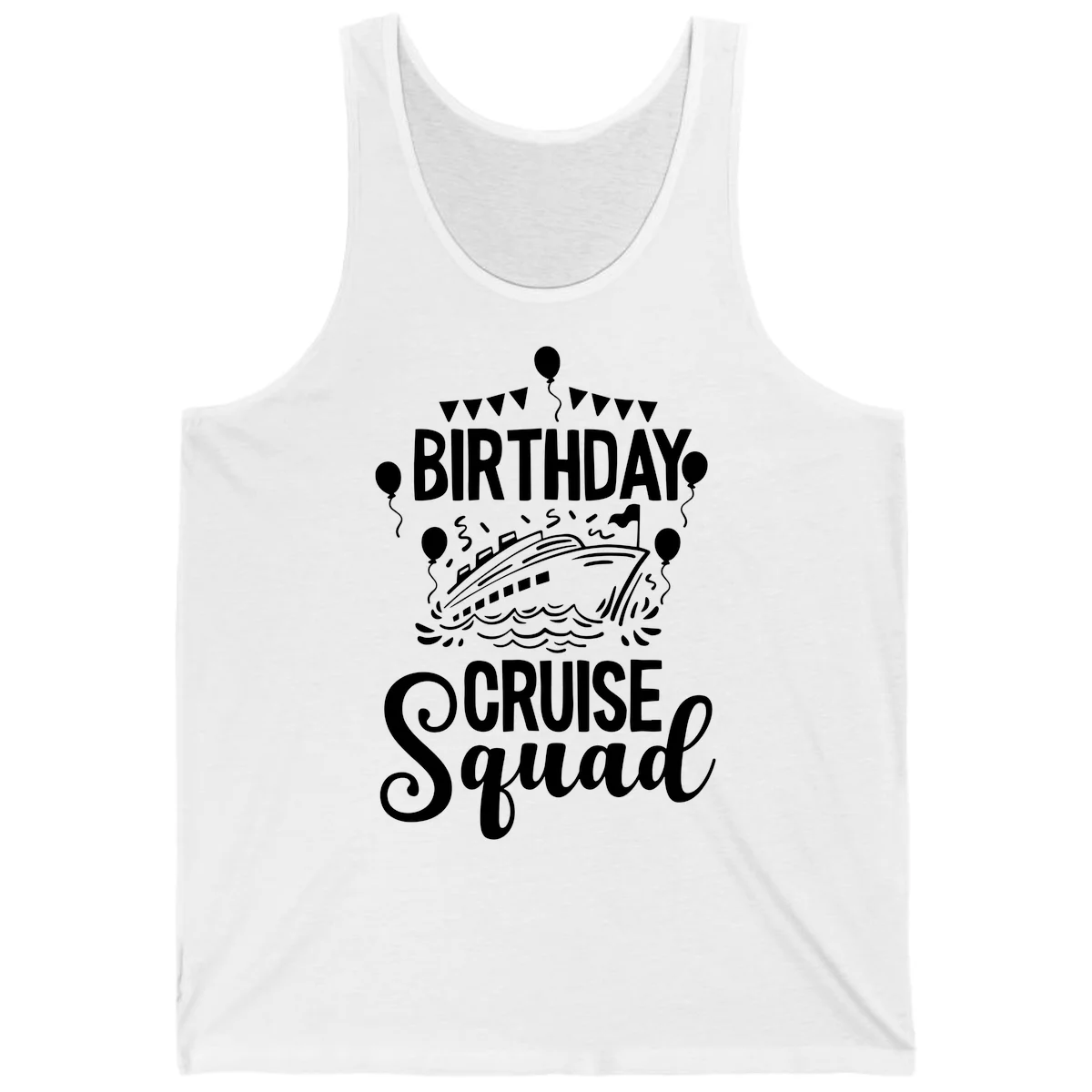 Birthday Cruise Squad Tank Top in White