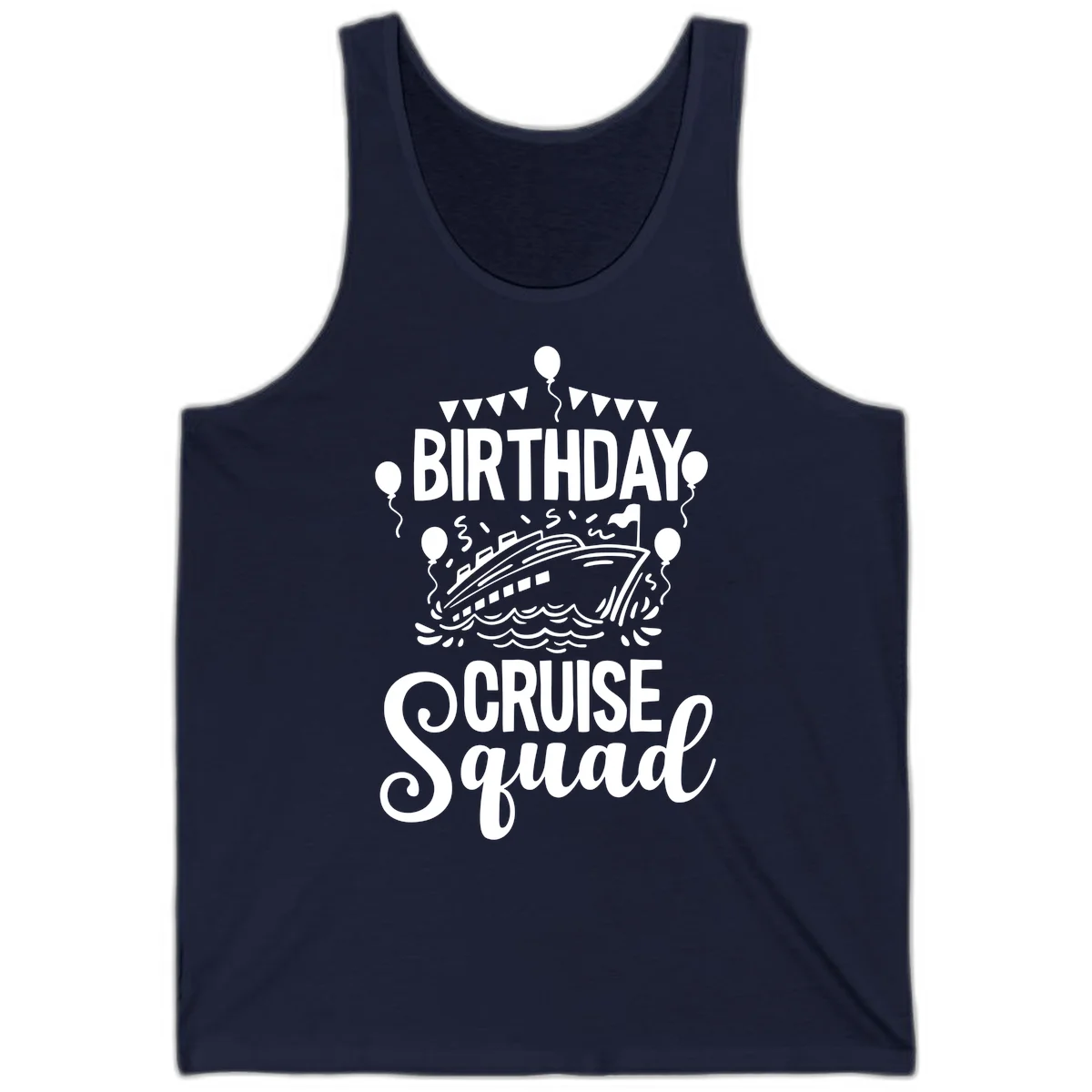 Birthday Cruise Squad Tank Top in Navy