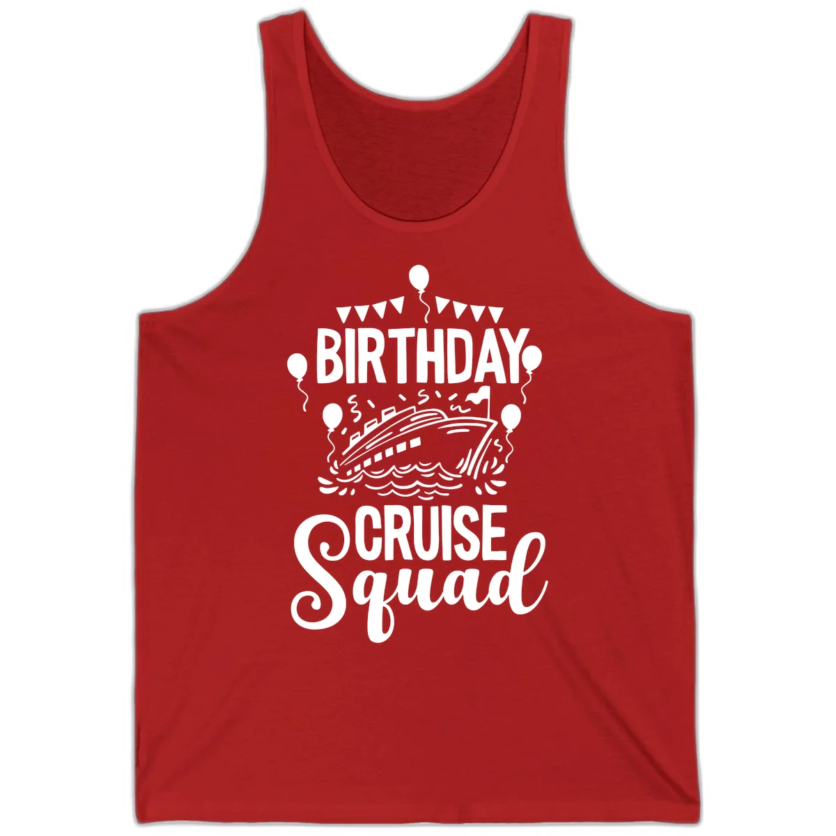 Birthday Cruise Squad Tank Top in Red