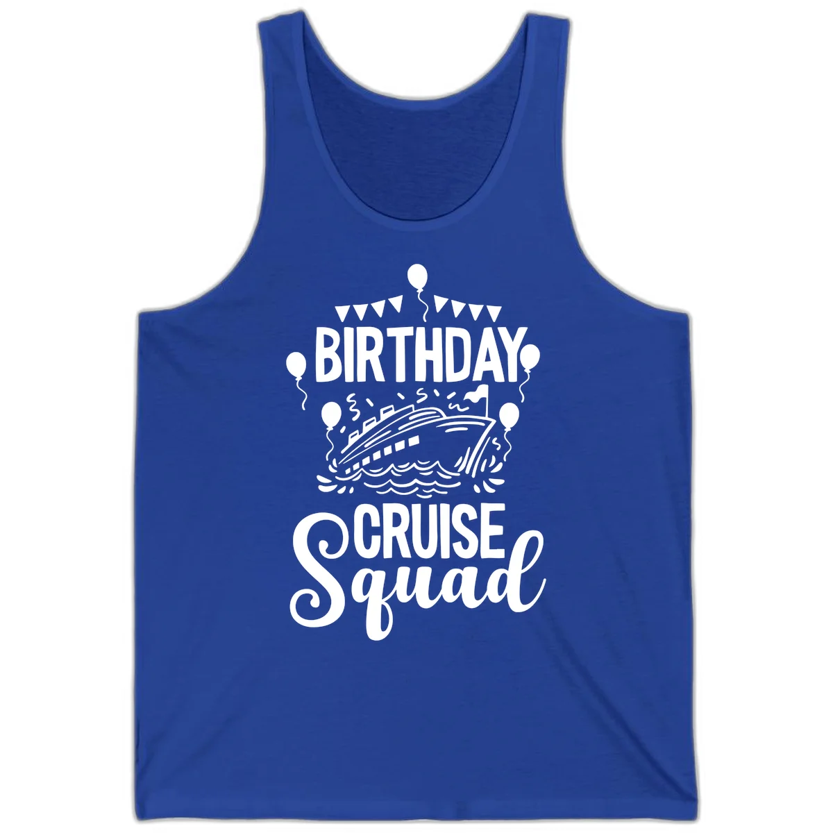 Birthday Cruise Squad Tank Top in True Royal