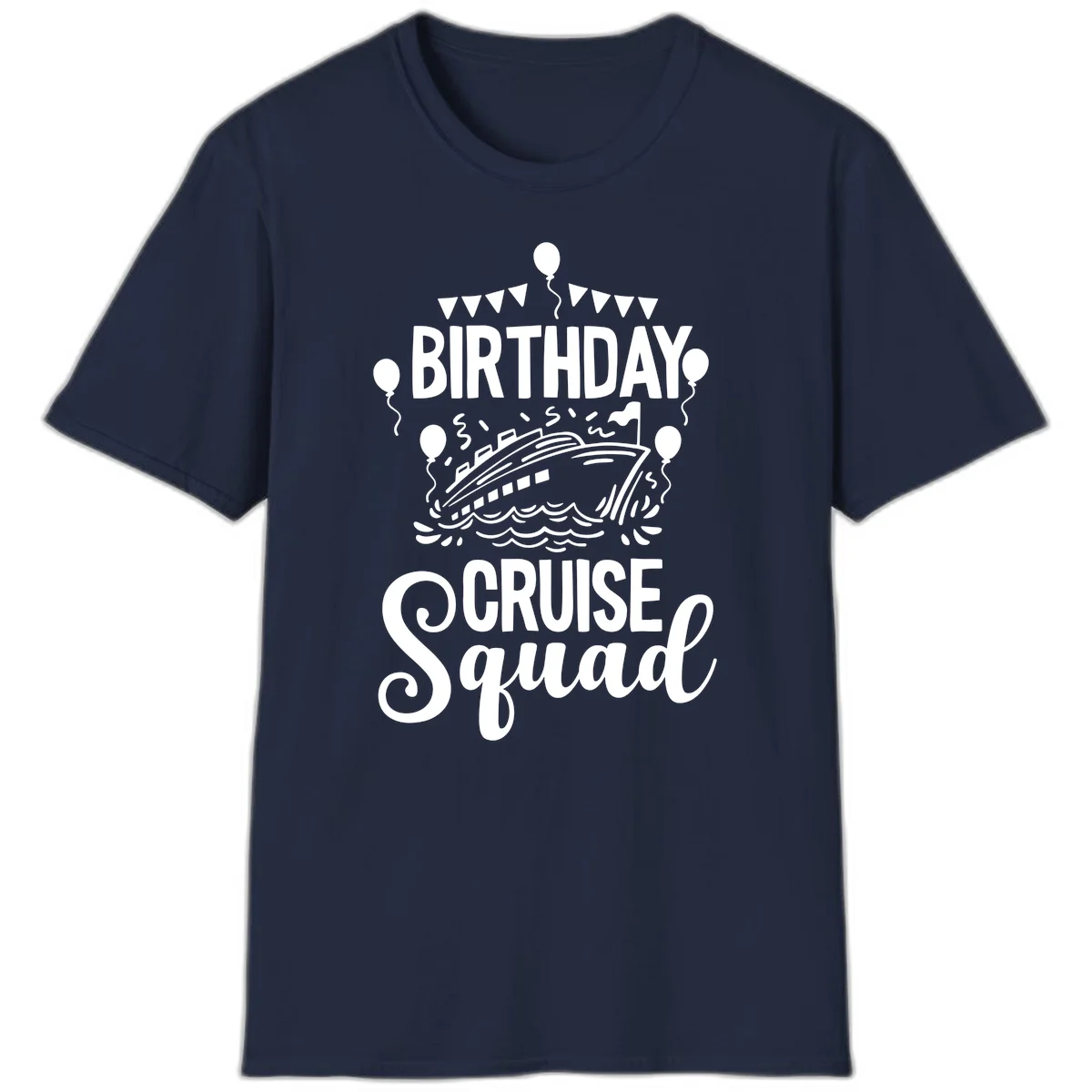 Birthday Cruise Squad Celebration T-Shirt in Navy