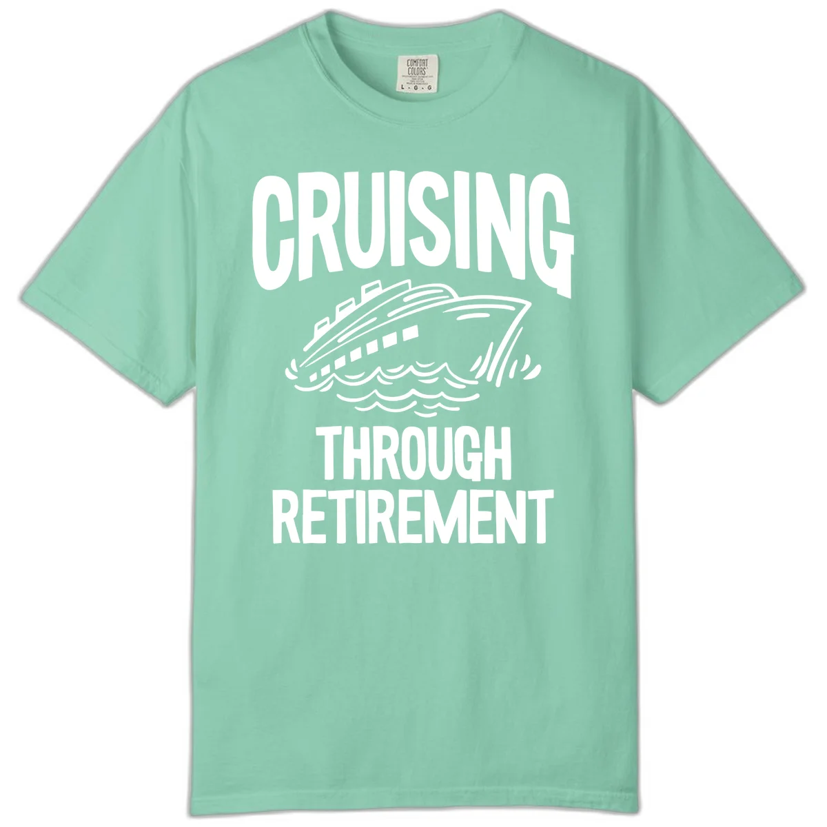 Cruising Through Retirement Comfort Color T-Shirt in Island Reef