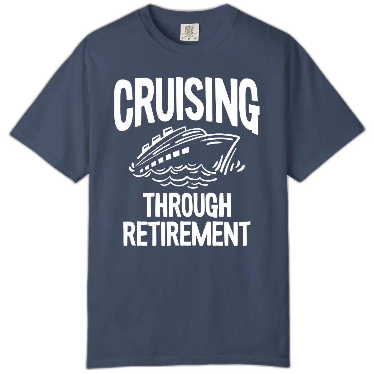 Cruising Through Retirement Comfort Color T-Shirt in Midnight