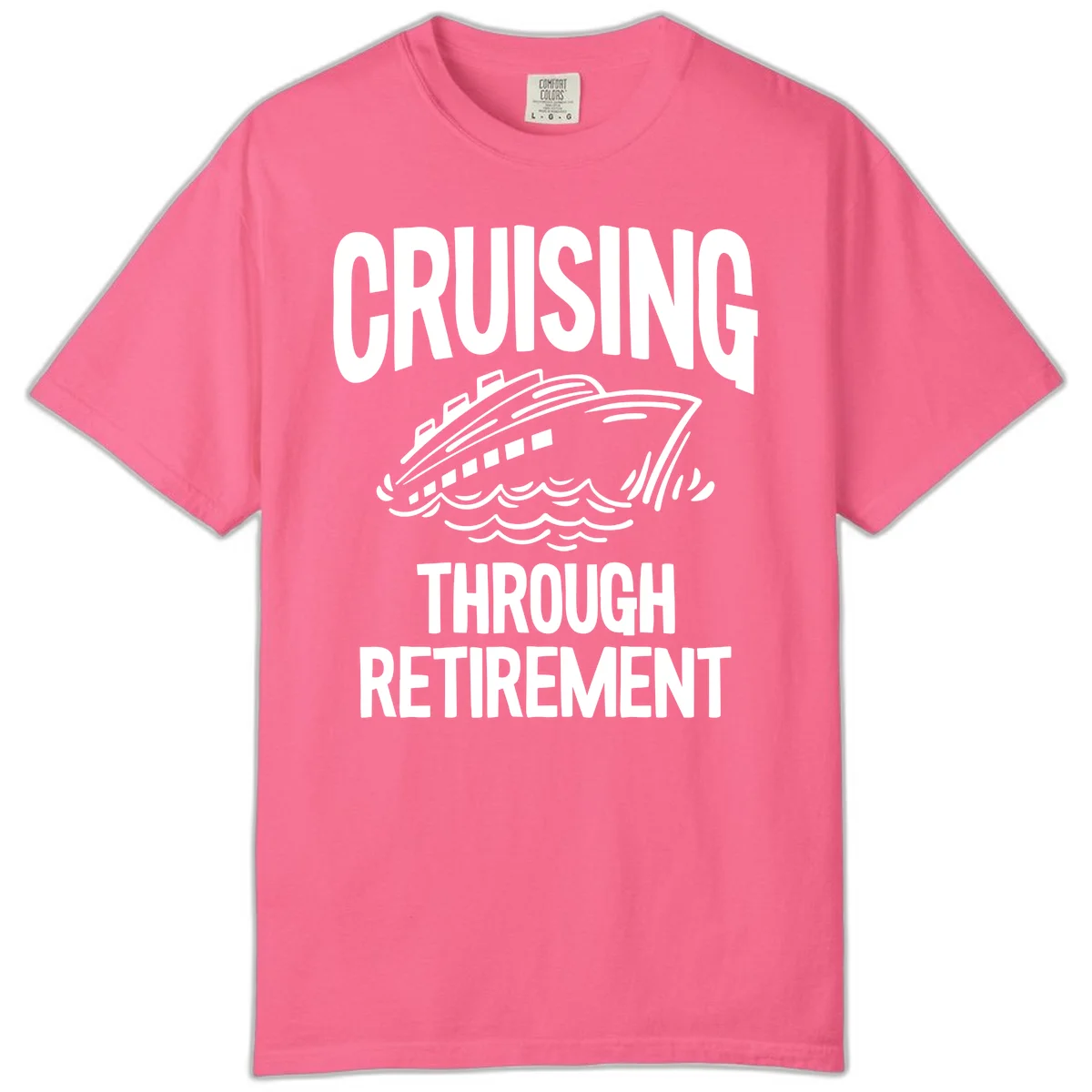 Cruising Through Retirement Comfort Color T-Shirt in Crunchberry