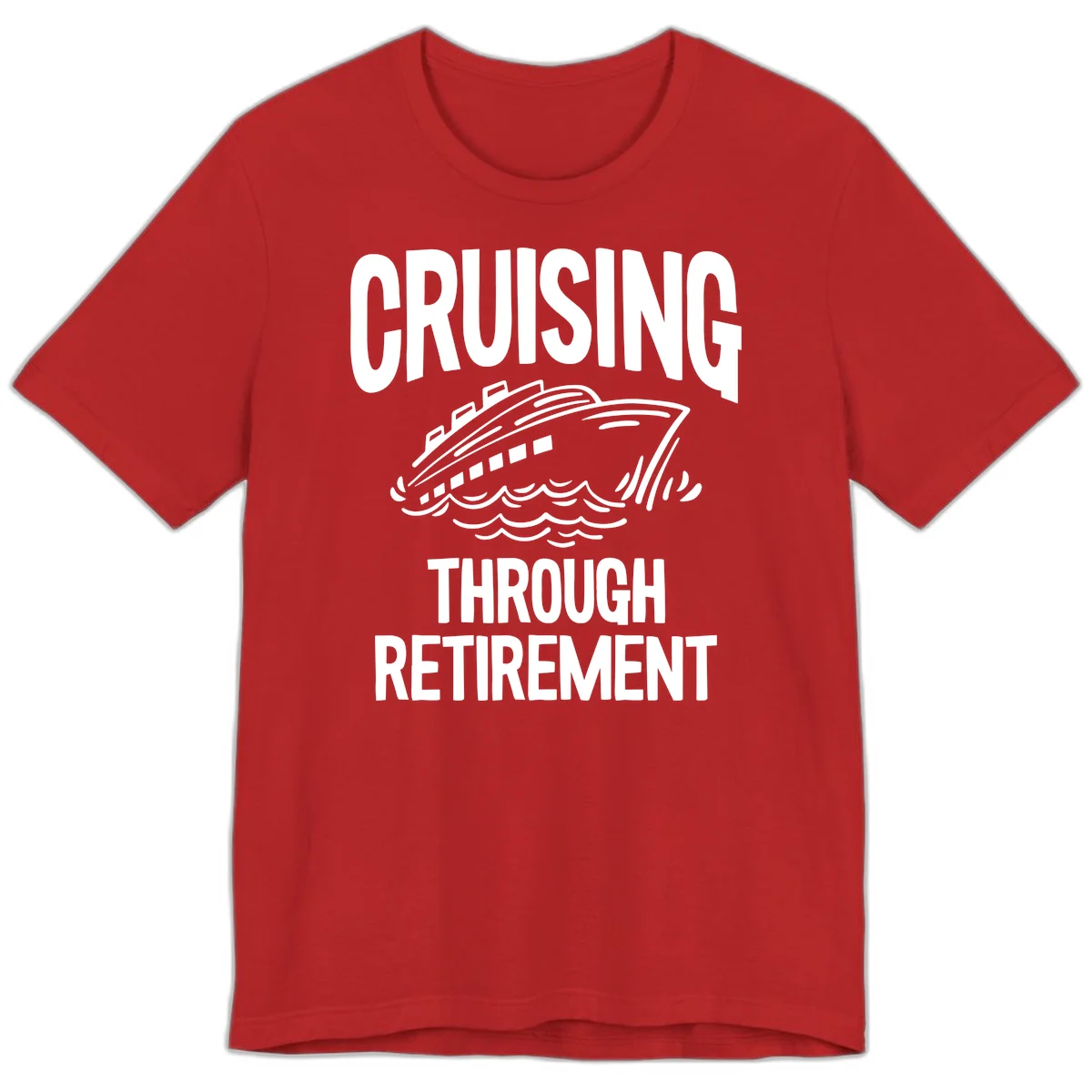 Cruising Through Retirement Premium T-Shirt in Red