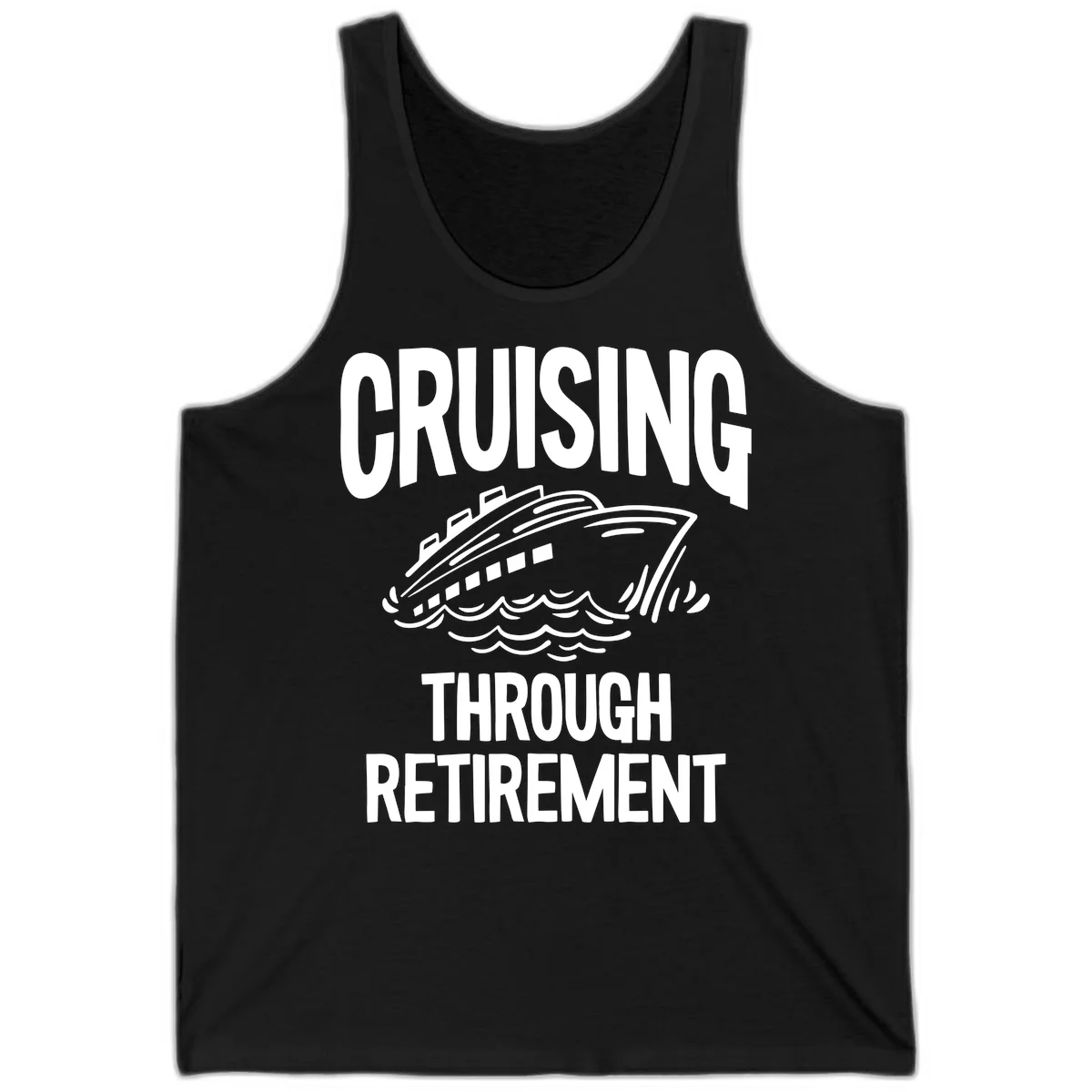 Cruising Through Retirement Tank Top in Black