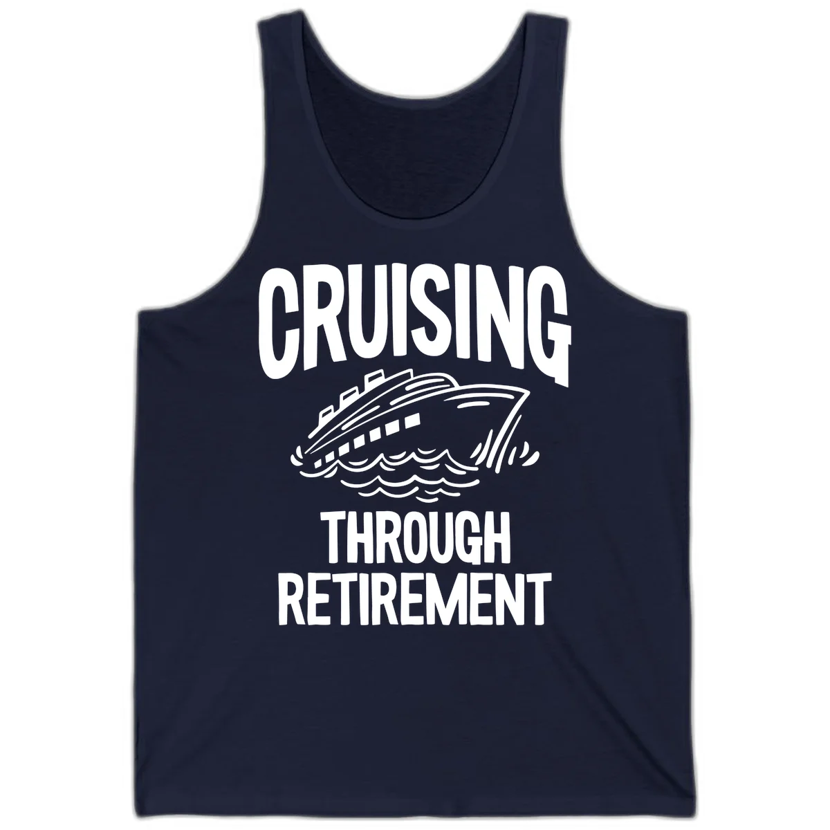 Cruising Through Retirement Tank Top in Navy