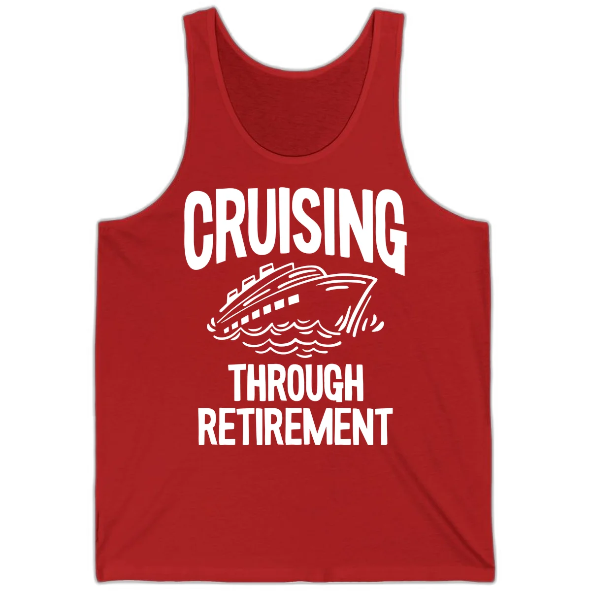 Cruising Through Retirement Tank Top in Red