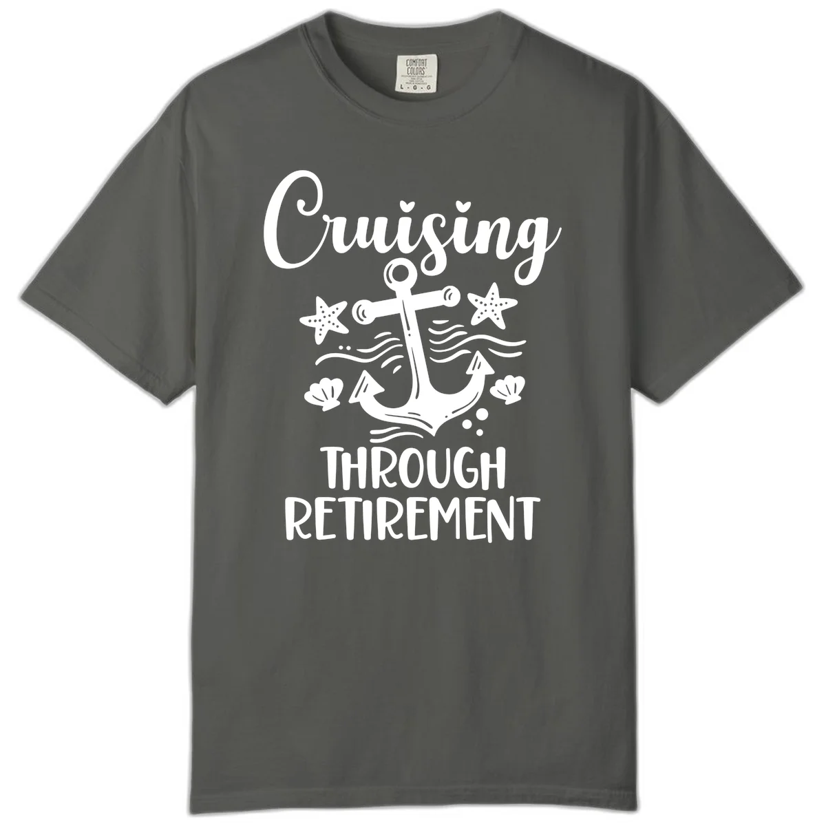Cruising Through Retirement Comfort Color Tee in Pepper