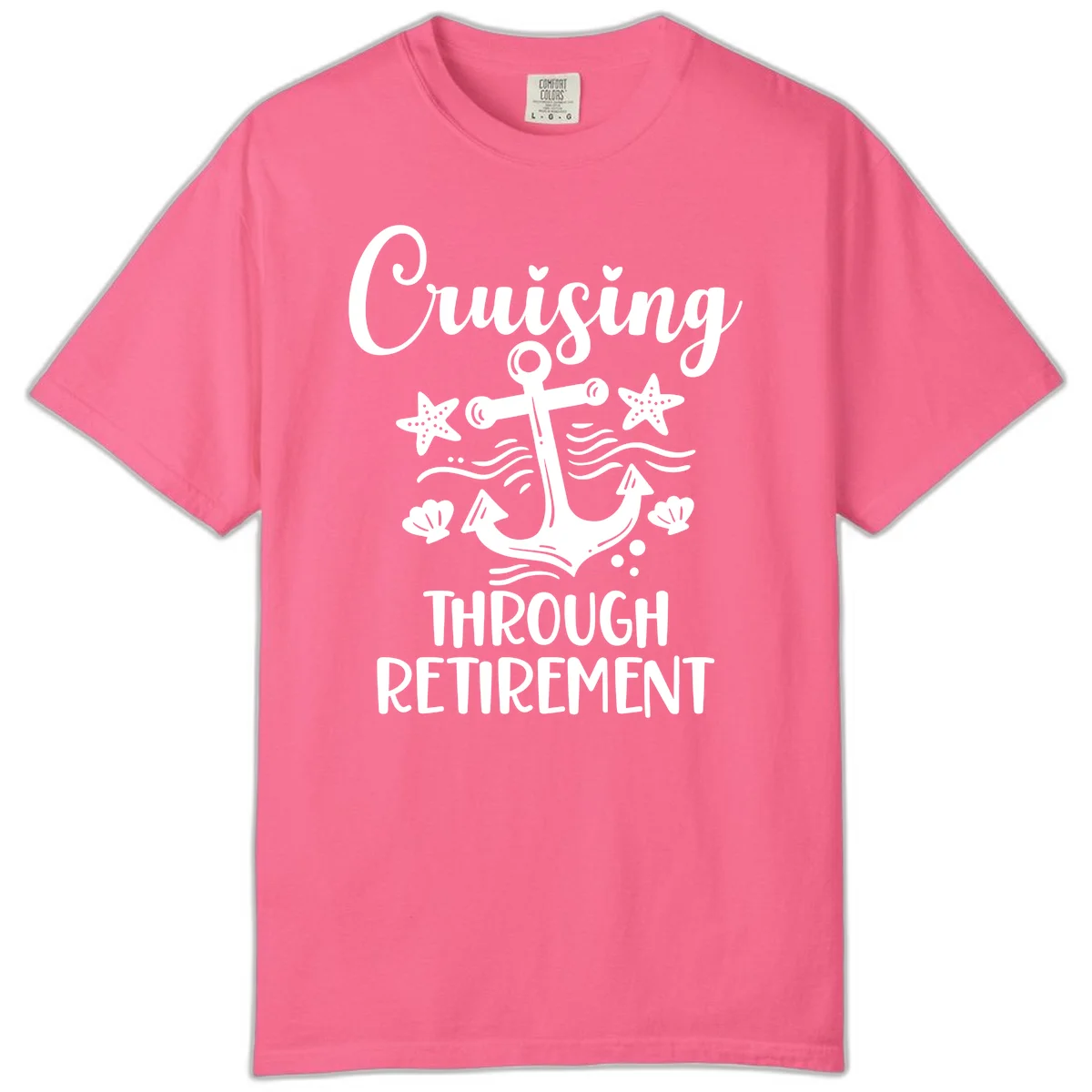 Cruising Through Retirement Comfort Color Tee in Crunchberry