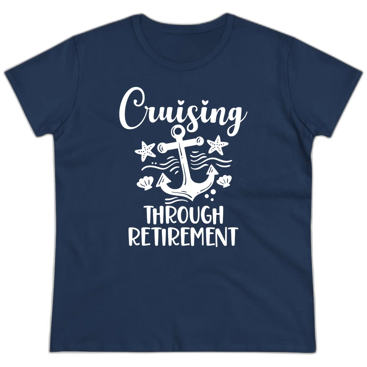 Cruising Through Retirement Ladies Tee in Navy