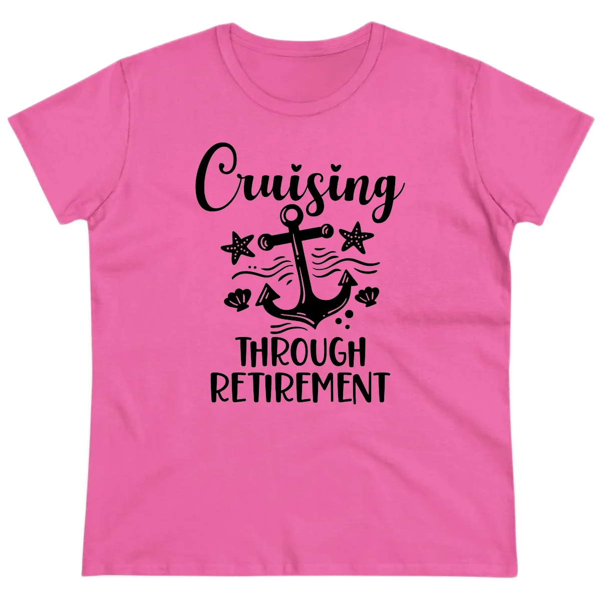 Cruising Through Retirement Ladies Tee in Azalea