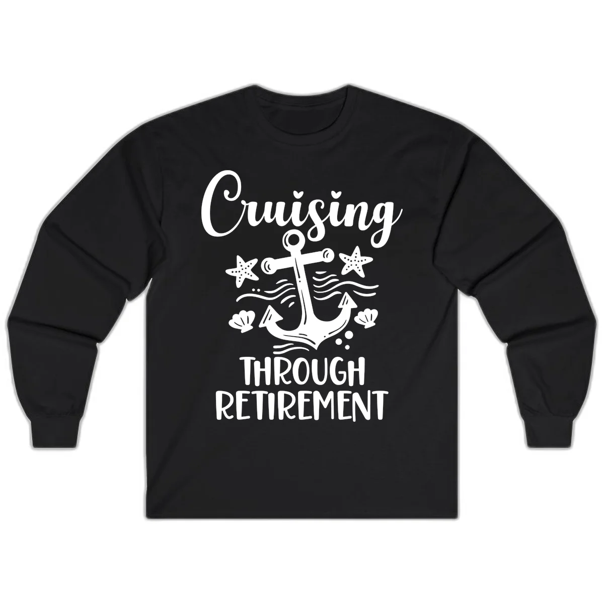 Cruising Through Retirement Long Sleeve in Black