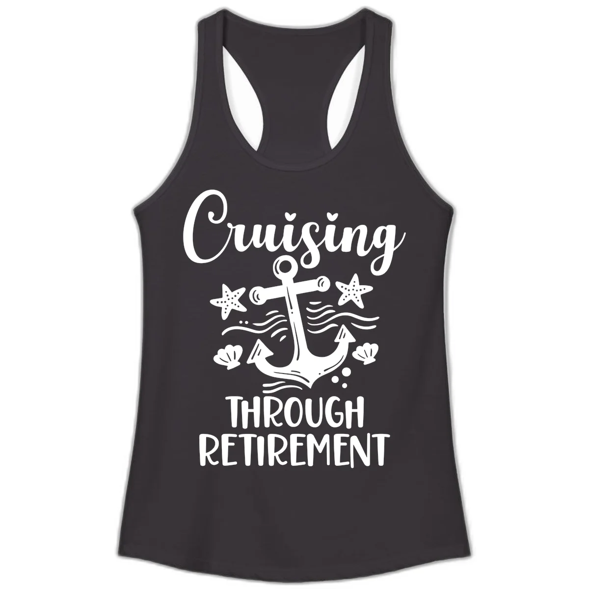 Cruising Through Retirement Ladies Tank in Black