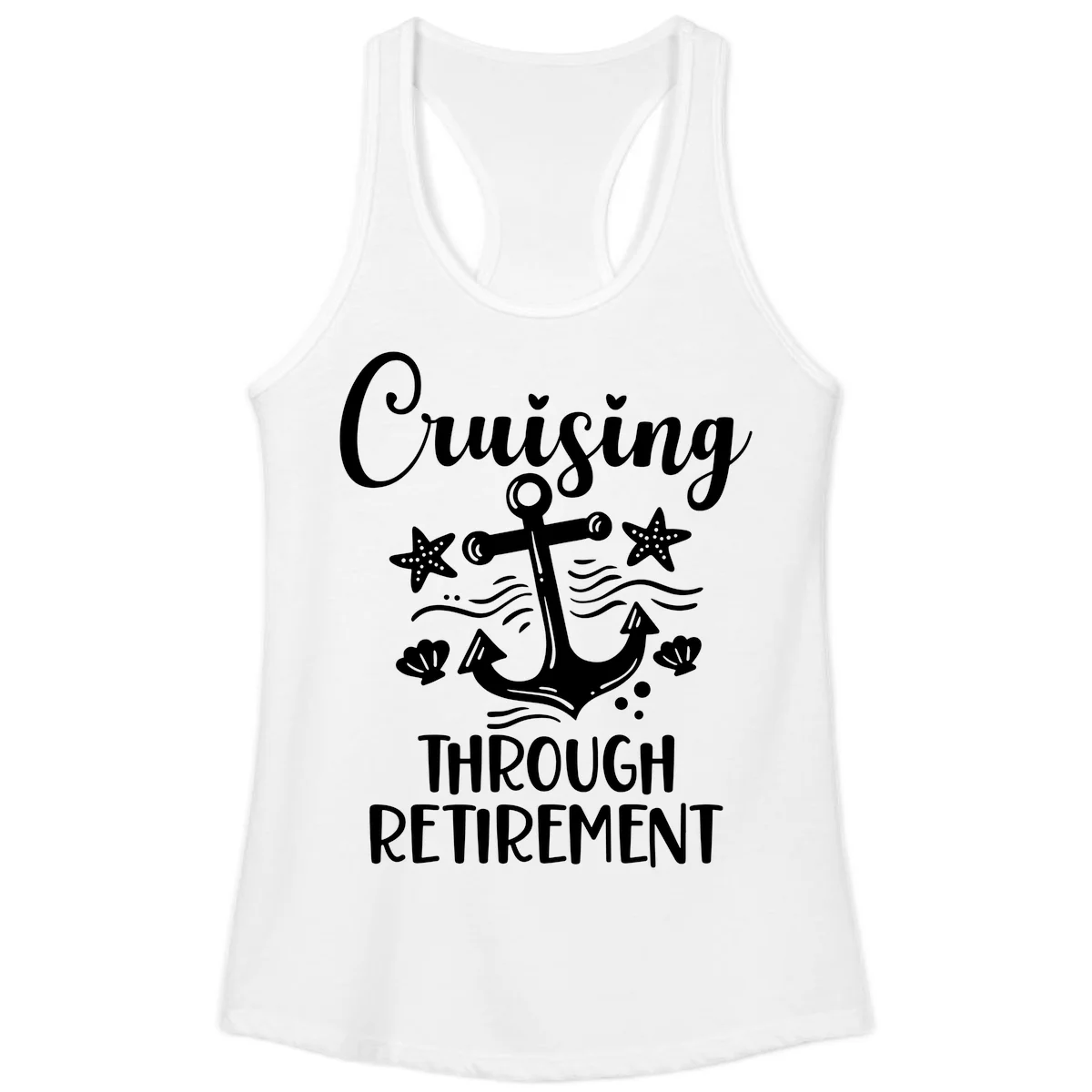 Cruising Through Retirement Ladies Tank in White