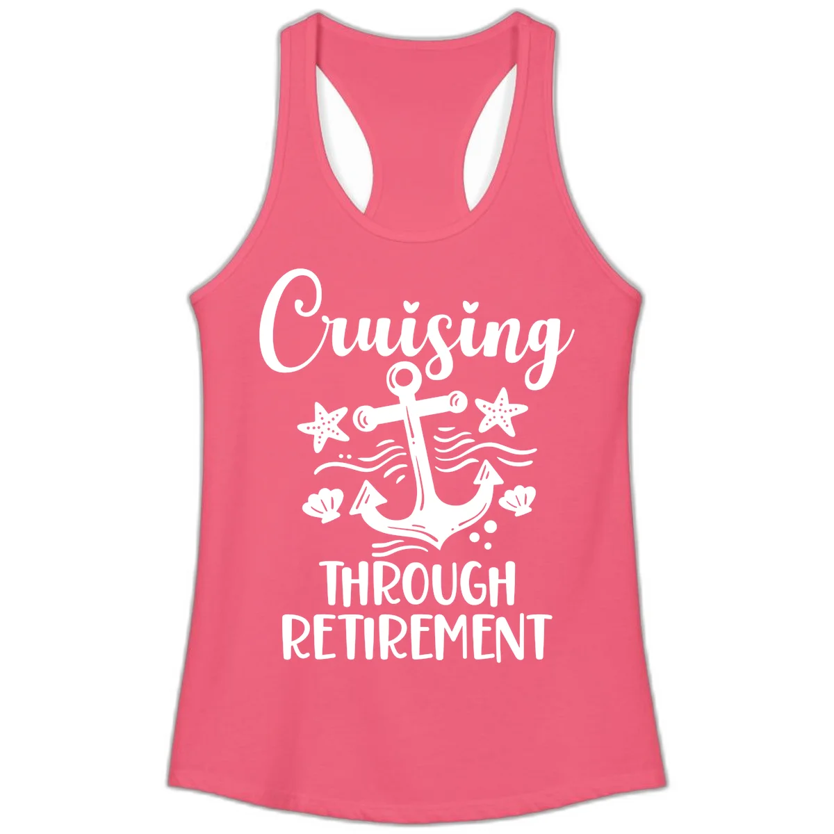 Cruising Through Retirement Ladies Tank in Hot Pink