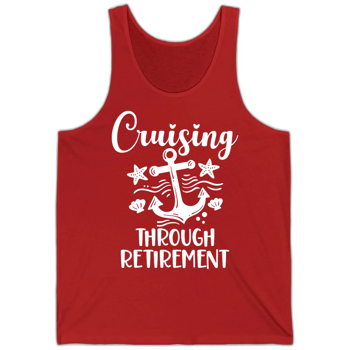 Cruising Through Retirement Tank in Red
