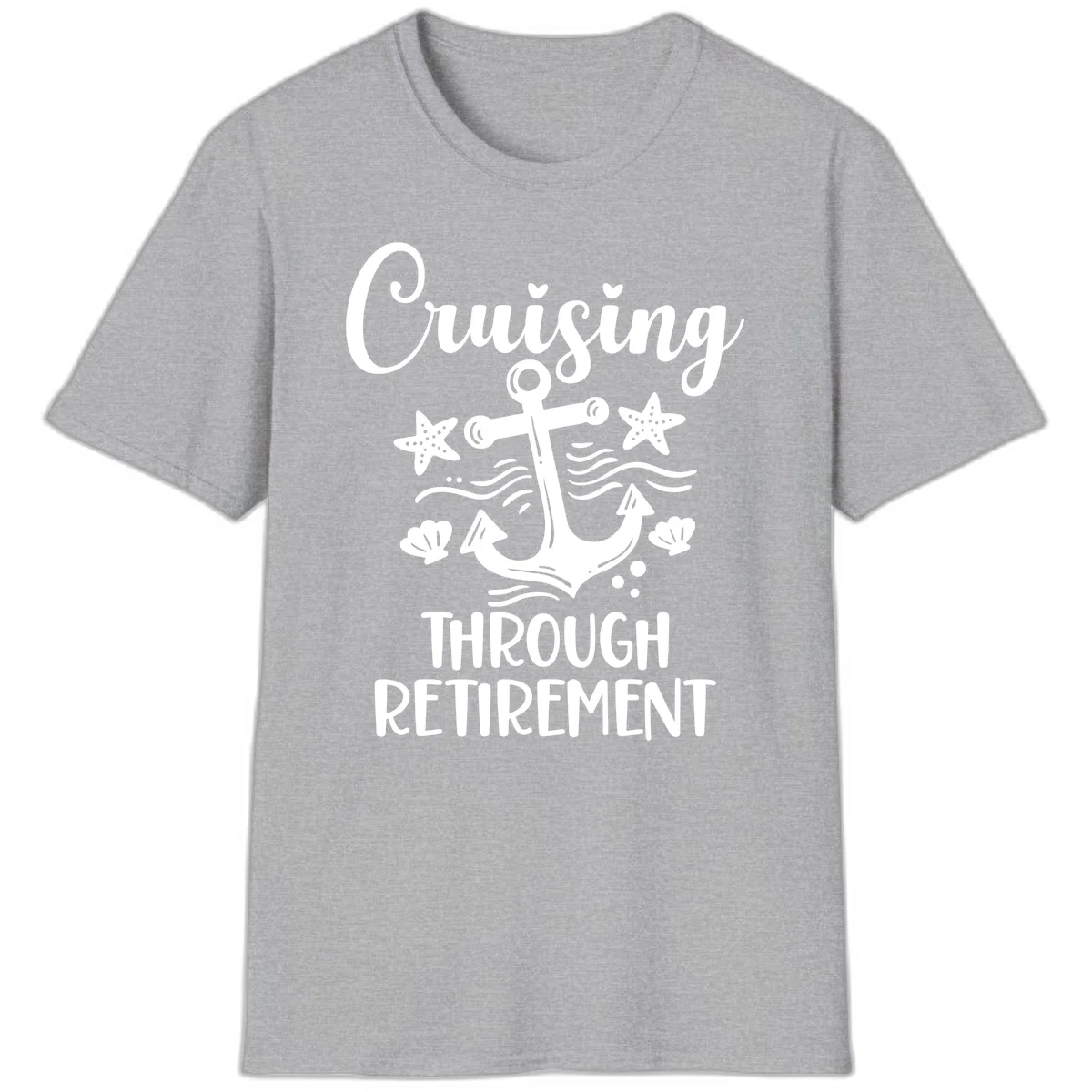 Cruising Through Retirement T-Shirt in Sport Grey