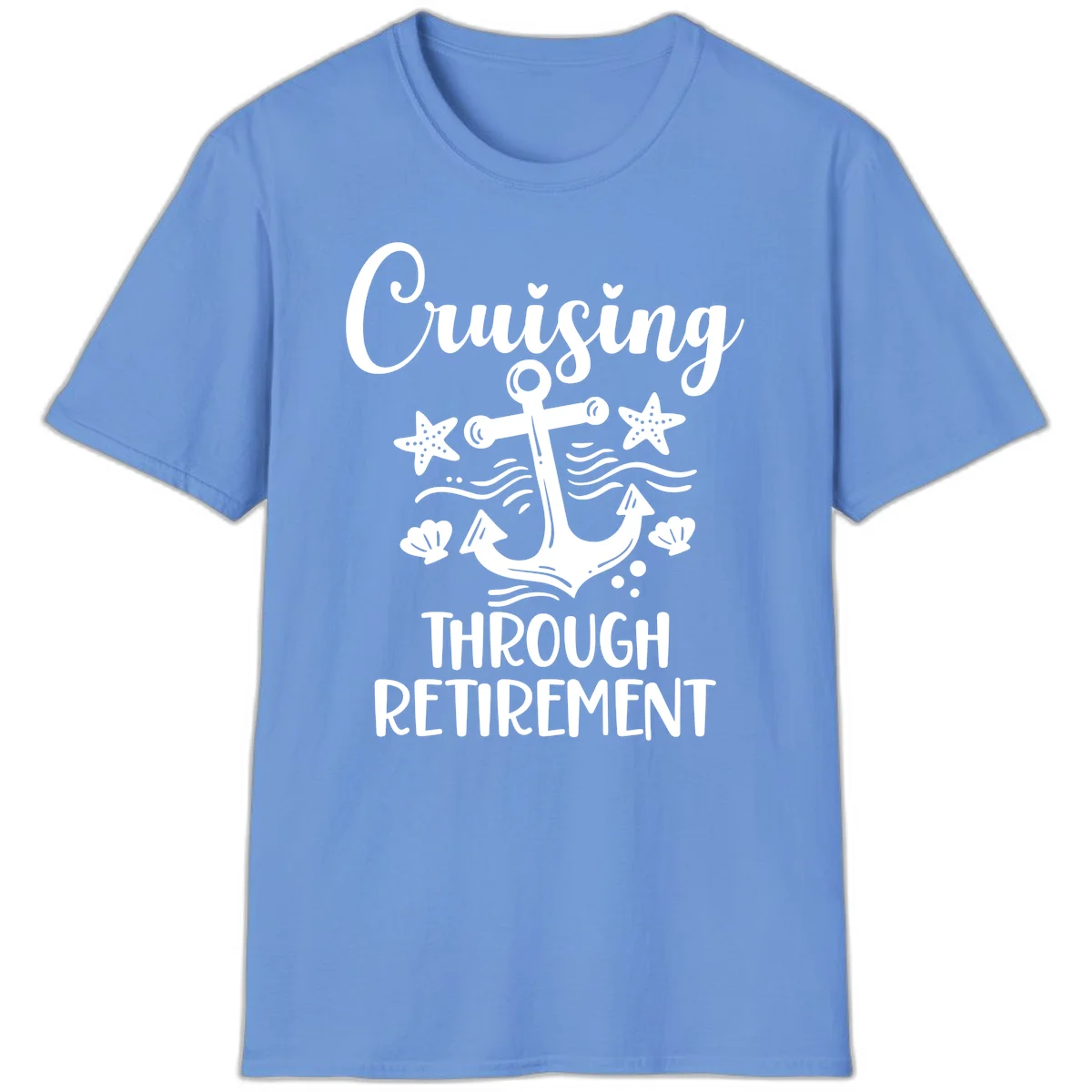 Cruising Through Retirement T-Shirt in Carolina Blue