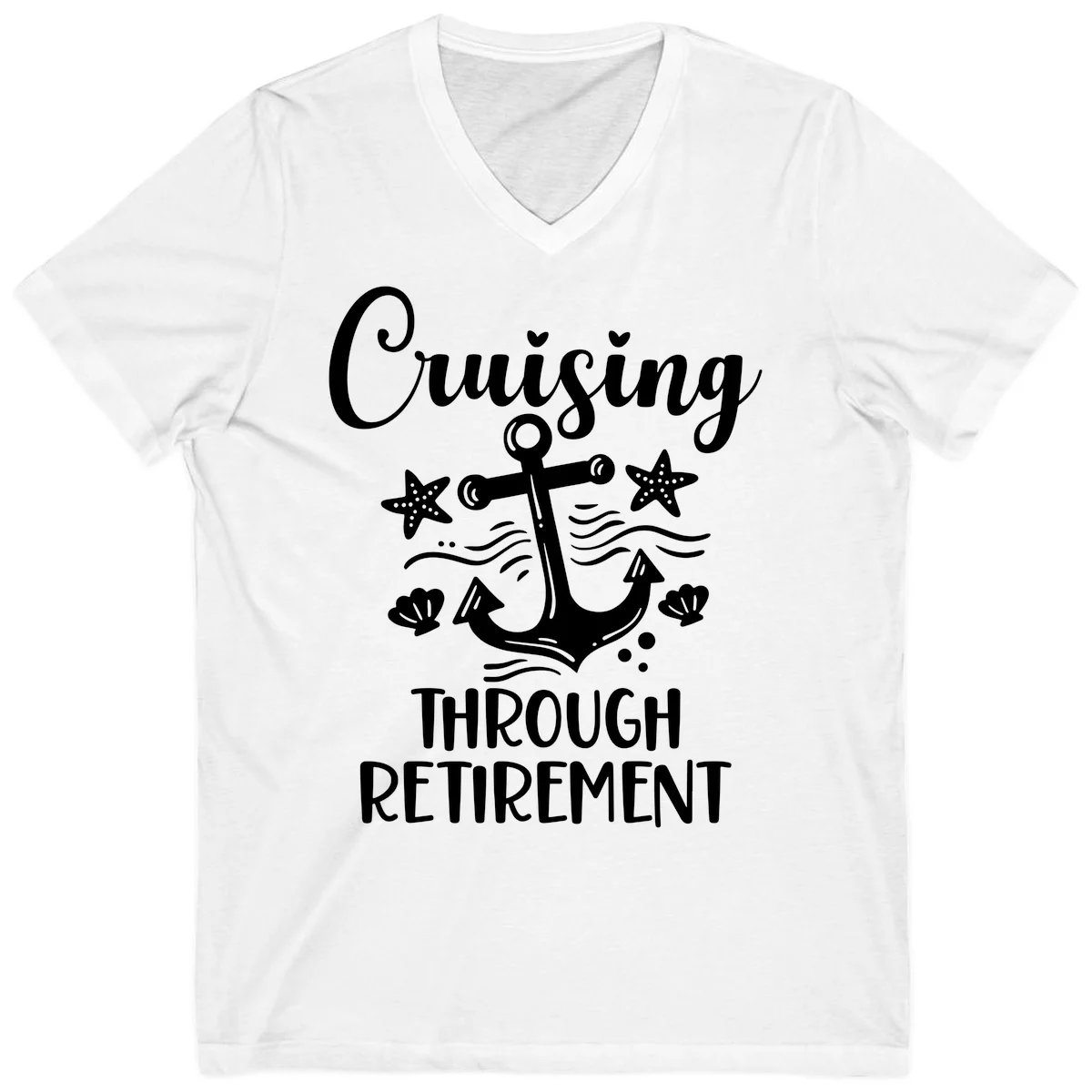 Cruising Through Retirement V-Neck in White