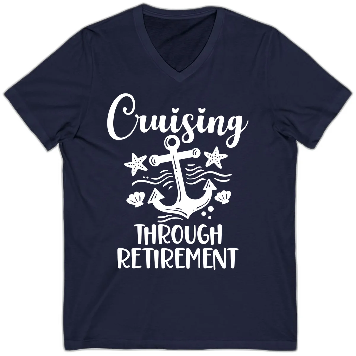Cruising Through Retirement V-Neck in Navy