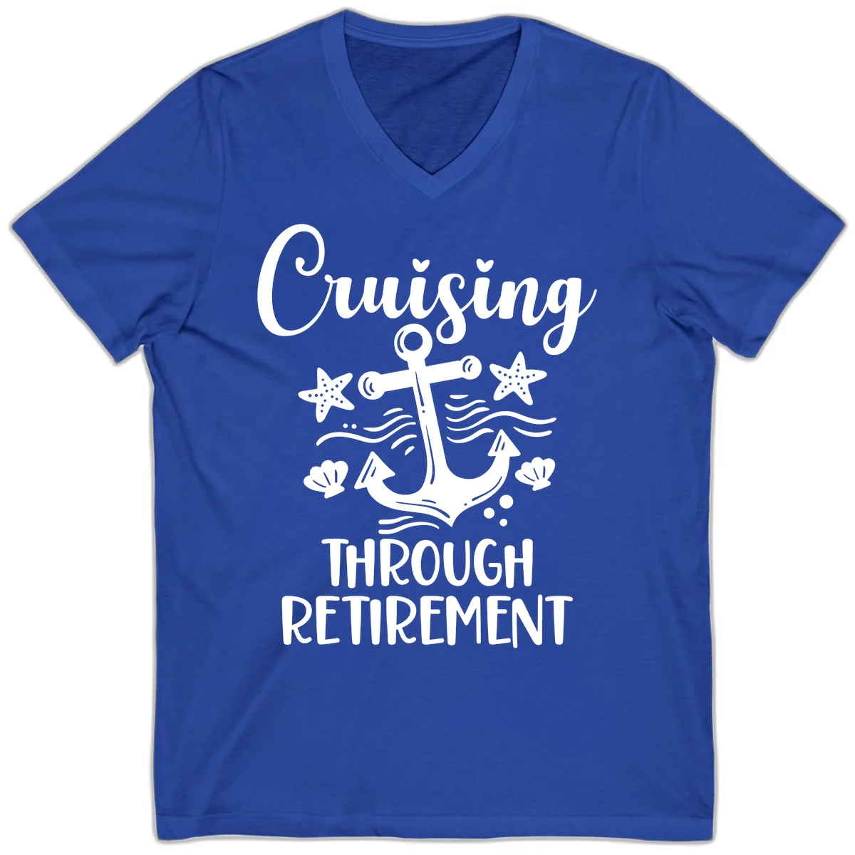 Cruising Through Retirement V-Neck in True Royal