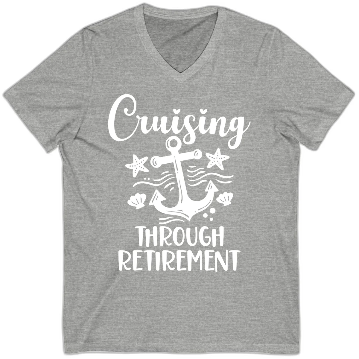 Cruising Through Retirement V-Neck in Athletic Heather